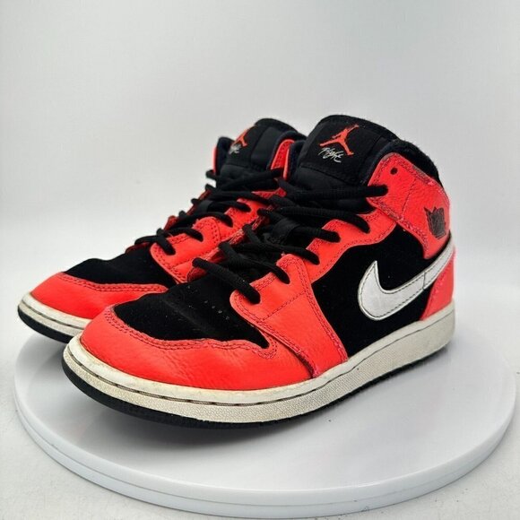 Nike Other - Nike Air Jordan 1 Mid Youth Size 4.5Y 554725-061 Infrared Black White Shoes